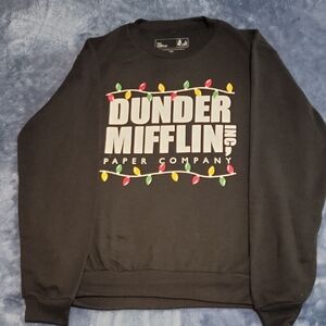 Black THE OFFICE SWEATER with Festive Lights